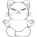 Cute meditating kawaii cat