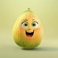 Cute Melon Happy Cartoon Character Royalty Free Stock Photo