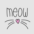 Cute meow cat quotes. Vector