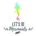 Cute mermaid character silhouette Royalty Free Stock Photo