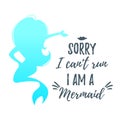 Cute mermaid character silhouette Royalty Free Stock Photo