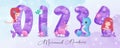 Cute Mermaid Decorative Numbers Part I