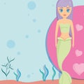 Cute mermaid icon Royalty Free Stock Photo