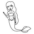 Cute mermaid icon Royalty Free Stock Photo