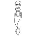 Cute mermaid icon Royalty Free Stock Photo