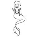 Cute mermaid icon Royalty Free Stock Photo