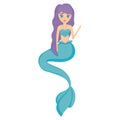Cute mermaid icon Royalty Free Stock Photo
