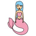 Cute mermaid icon Royalty Free Stock Photo