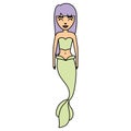 Cute mermaid icon Royalty Free Stock Photo