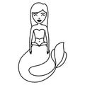 Cute mermaid icon Royalty Free Stock Photo