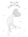Cute mermaid illustration Royalty Free Stock Photo