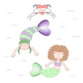 Cute mermaids illustration Royalty Free Stock Photo