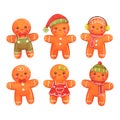 Cute Merry Christmas gingerbread cookies collection Royalty Free Stock Photo