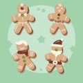 Cute Merry Christmas gingerbread cookies collection Royalty Free Stock Photo