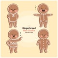 Cute Merry Christmas gingerbread cookies collection Royalty Free Stock Photo