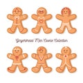 Cute Merry Christmas gingerbread cookies collection Royalty Free Stock Photo