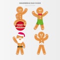 Cute Merry Christmas gingerbread cookies collection Royalty Free Stock Photo