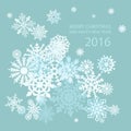 Cute Merry Christmas and happy new year card 2016 Royalty Free Stock Photo