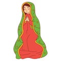 Vector Cartoon Cute Mexican Our Lady Of Guadalupe llustration Isolated Royalty Free Stock Photo