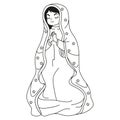 Vector Cartoon Cute Mexican Our Lady Of Guadalupe llustration Isolated Royalty Free Stock Photo