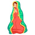 Vector Cartoon Cute Mexican Our Lady Of Guadalupe llustration Isolated Royalty Free Stock Photo