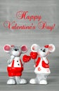 Cute mice red hearts love Happy Valentines Day