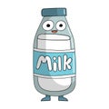 Cute milk cartoon character draw