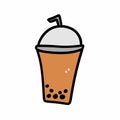 cute milk tea cup icon