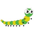 Cute millipede cartoon.