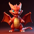 Cute Mini Dragon Character With Volumetric Lighting And Playful Coloration