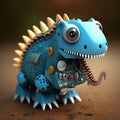 Cute mini electronic engineer dino 3d