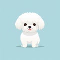 Cute Minimalist Bichon Frise Emoji - Soft And Rounded Dog Design Royalty Free Stock Photo