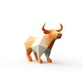 Cute Bull 3d Logo In Minimalist Small Scale Painting Style