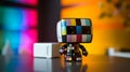 Cute minimalistic android Companion Vinyl Figure generative AI