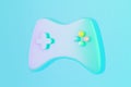 Cute minimalistic game joystick on blue background, computer gaming concept Royalty Free Stock Photo