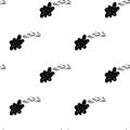 Cute minimalistic scandinavian square cloud seamless pattern. Digital art doodle outline on white background. The print for a nurs