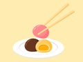 Cute Mochi Daifuku Japanese Dessert Vector Illustration