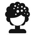 Cute model wig icon simple vector. Face fashion head