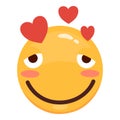 Cute modern Emoji. Joyful, sad and love emoticons. Yellow emotional faces. symbol for your design