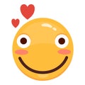 Cute modern Emoji. Joyful, sad and love emoticons. Yellow emotional faces. symbol for your design