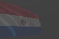 Cute modern photo of Paraguay isolated flag made of glowing dots wave on grey background - any feast flag 3d illustration