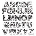 Cute modern trendy leopard alphabet set vector illustration