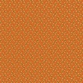 Cute modest geometric seamless pattern Small red, yellow, green polka dots on an orange background