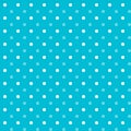 Cute modest white and light blue polka dots on blue background Delicate geometric seamless pattern