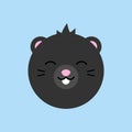 Cute mole round vector icon