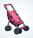 Baby carriage. Vector drawing icon