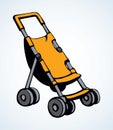 Baby carriage. Vector drawing icon Royalty Free Stock Photo