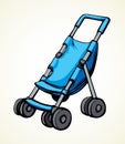 Baby carriage. Vector drawing icon