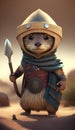 Cute Mongoose Animal Warrior 3D Game Model | Generative AI