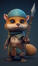 Cute Mongoose Animal Warrior 3D Game Model | Generative AI